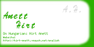 anett hirt business card